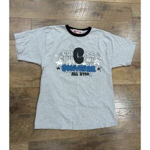 Vintage 90s Converse All Star Graffiti Graphic Tee Medium Grey Hip-Hop
